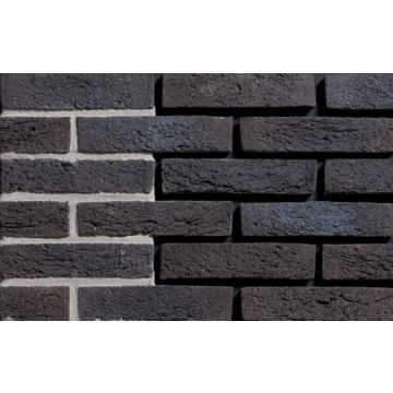 Zwart Blauw Bezaagseld Handvorm Waalformaat - Engels